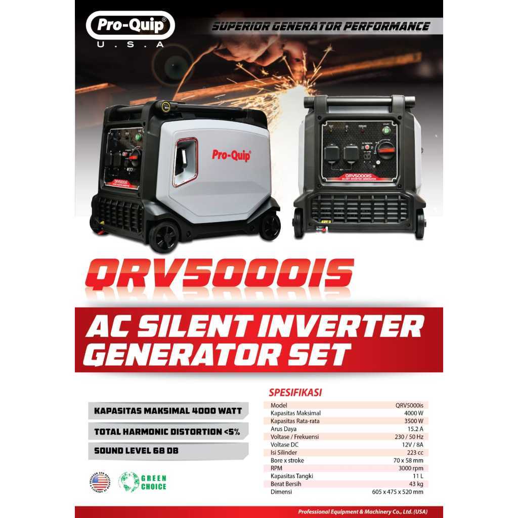 Genset Proquip Silent Inverter 4000 Watt QRV 5000 IS