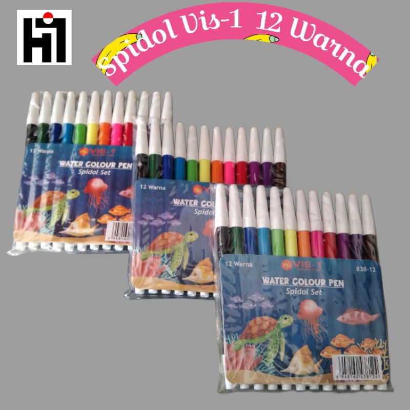 

Spidol Set 838 VIS-1 / Spidol Warna Sekolah 12 Warna