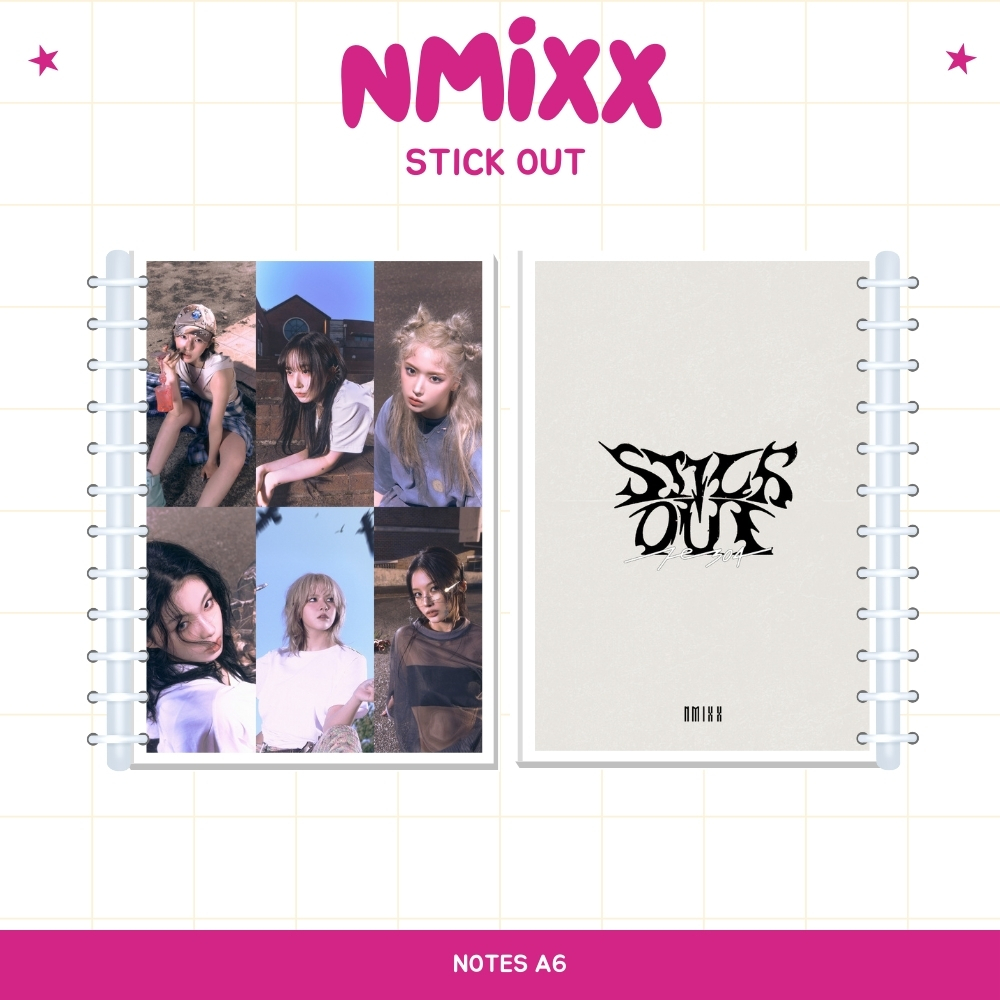 

A6 NOTES NMIXX STICK OUT (ISI 40 HVS + COVER LAMINASI 2 SISI) BUKU NOTE NOTEBOOK TANDA TANGAN TTD KPOP IDOL KOREA PREMIUM MURAH UNOFFICIAL HAEWON LILY SULLYOON JINNI BAE JIWOO KYUJIN READY STOCK !