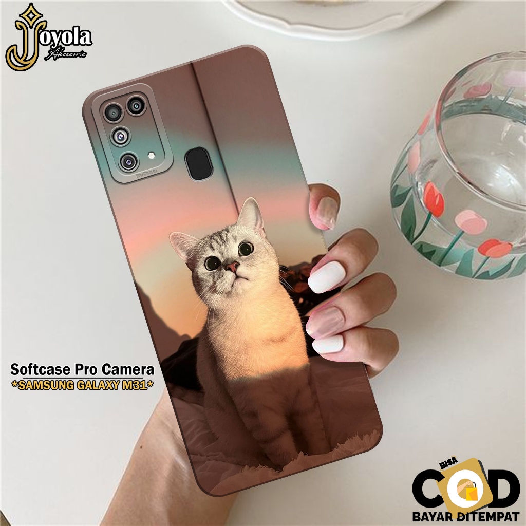 JOYOLA Case Samsung Galaxy M31 - Fahion Case Kucing - Softcase Samsung Galaxy M31 - Pro Camera - Cas