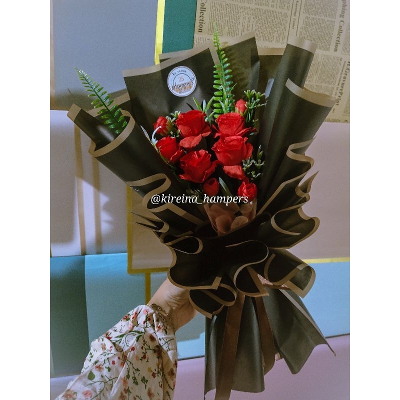 Buket bunga mawar merah artificial / buket bunga mawar murah / buket bunga