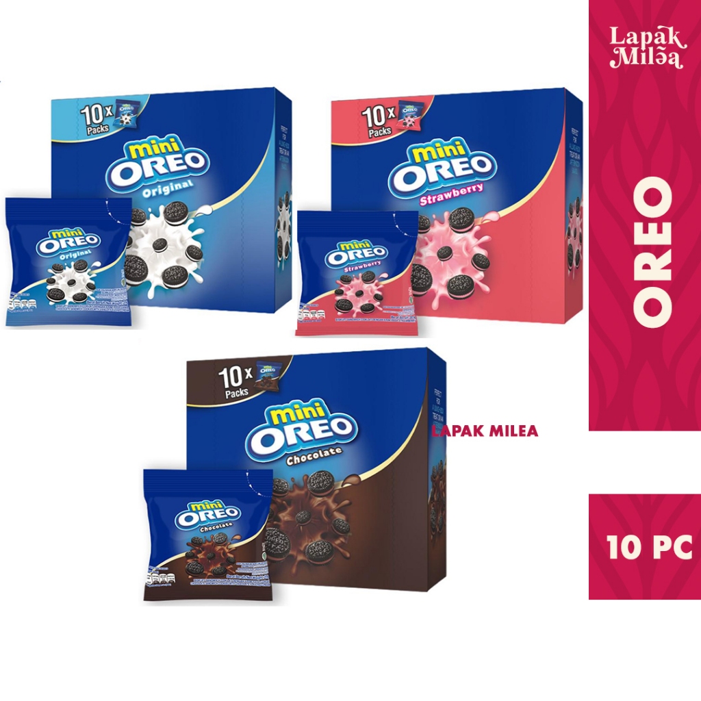 

Mini Oreo Biskuit Chocolate Strawberry Vanilla 20.4g Untuk Traveling 1 Box