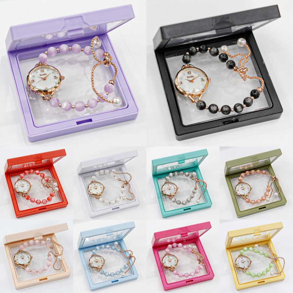 jam tangan wanita semilla romantic style gelang rantai serut/jam tangan wanita kekinian/jam tangan w