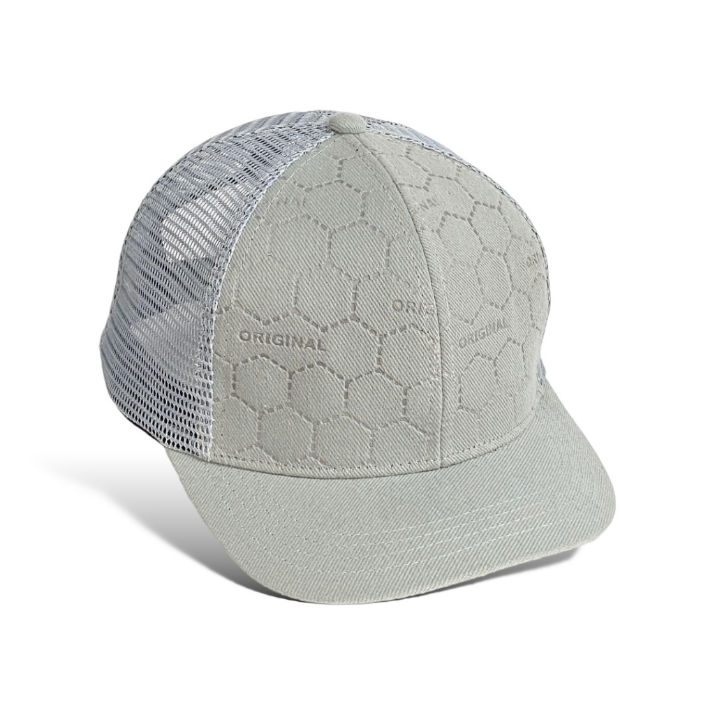 Topi Trucker Jaring Topi Pria Visor Pendek Gray