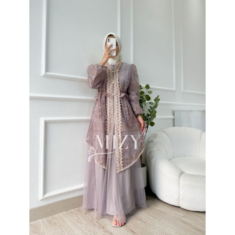 FAYA MAYYA MAXI DRESS Gamis Wanita Pesta Kondangan Kekinian Terbaru Inner Polos Bahan Hyget 1 Setel 