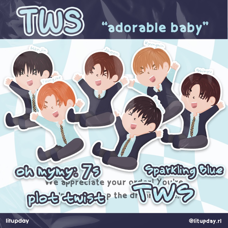 

[ Sprakling Blue] Stiker Kpop TWS Die Cut | Stiker Kpop | Anti Air