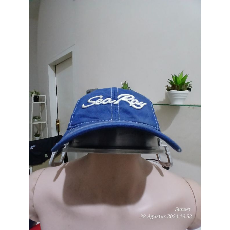 Topi baseball denim THREDS Second Original warna pekat stelan besi no minus