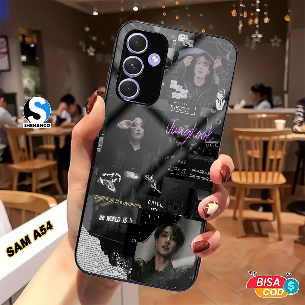 Case SAMSUNG A54 Terbaru Casing Fashion Case Glossy Gambar BTS 006 Case Custom Case Aesthetic Black 