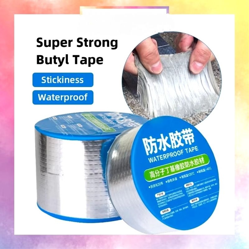 Lakban Alumunium Lakban Anti Bocor Anti Air Alumunium Foil Butyl Super Waterproof Tape Tambal Silver