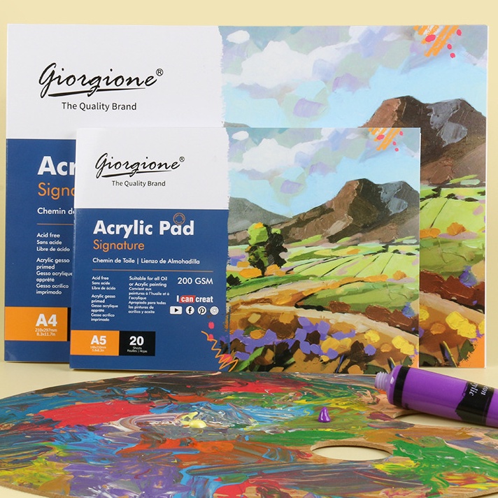 

MEGA Giorgione Canvas Sketchbook Acrylic Oil Paint Pad Book Buku Gambar Kanvas Lukis Cat Minyak Akrilik A4A5 GAC2