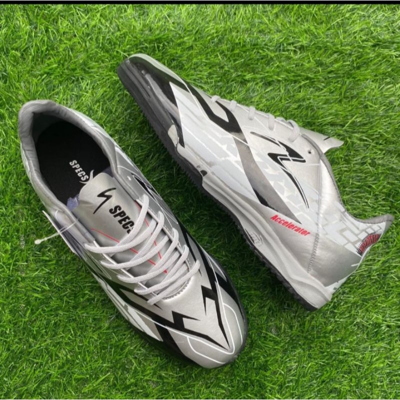 Sepatu Futsal Hyperspeed Accelelator premium Silver dan hijau sepatu futsal specs reborn dewasa