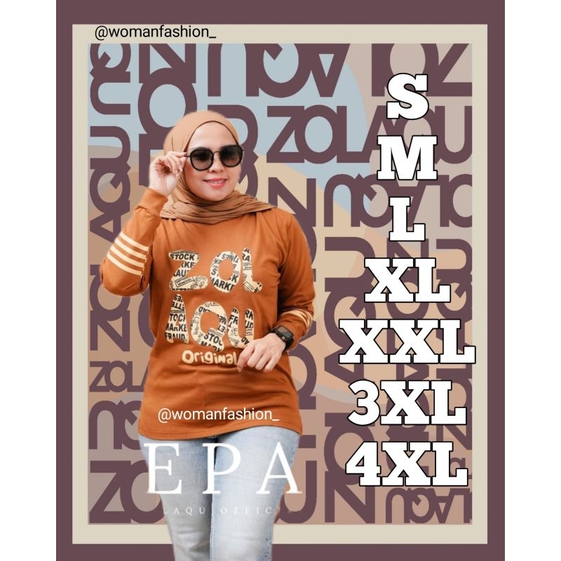 Kaos Wanita Zolaqu Coklat ZLQ Original Fashionable T-Shirt Casual Oversize Lengan Panjang Atasan San
