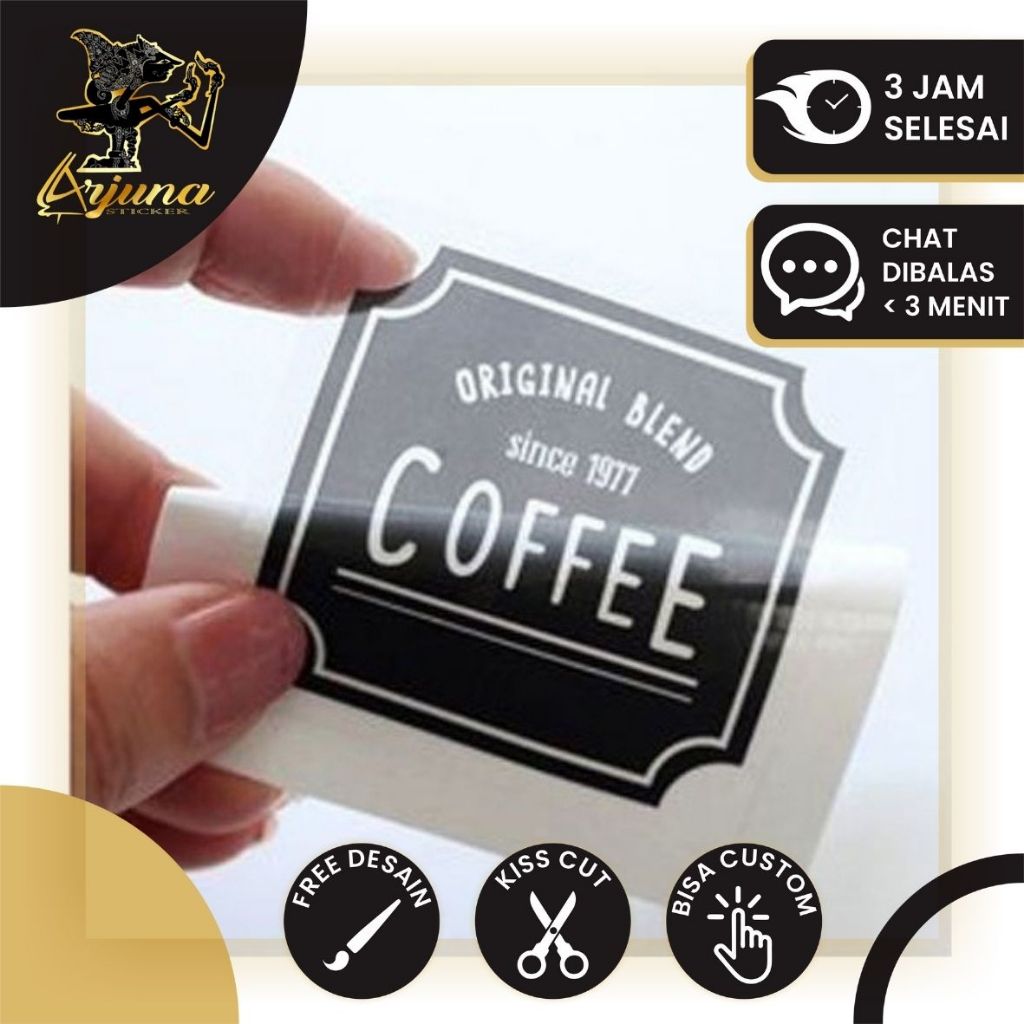 

SKV 7-15 Cetak Stiker Logo Olshop Custom Sticker Label Waterproof Anti Air