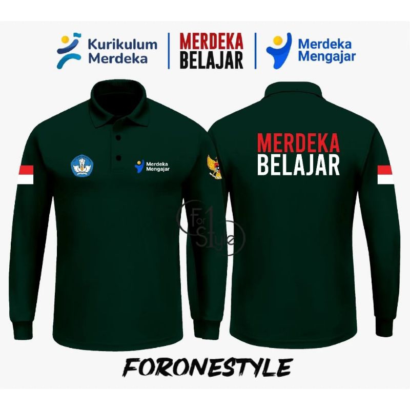 kaos kerah polo shirt merdeka belajar merdeka mengajar