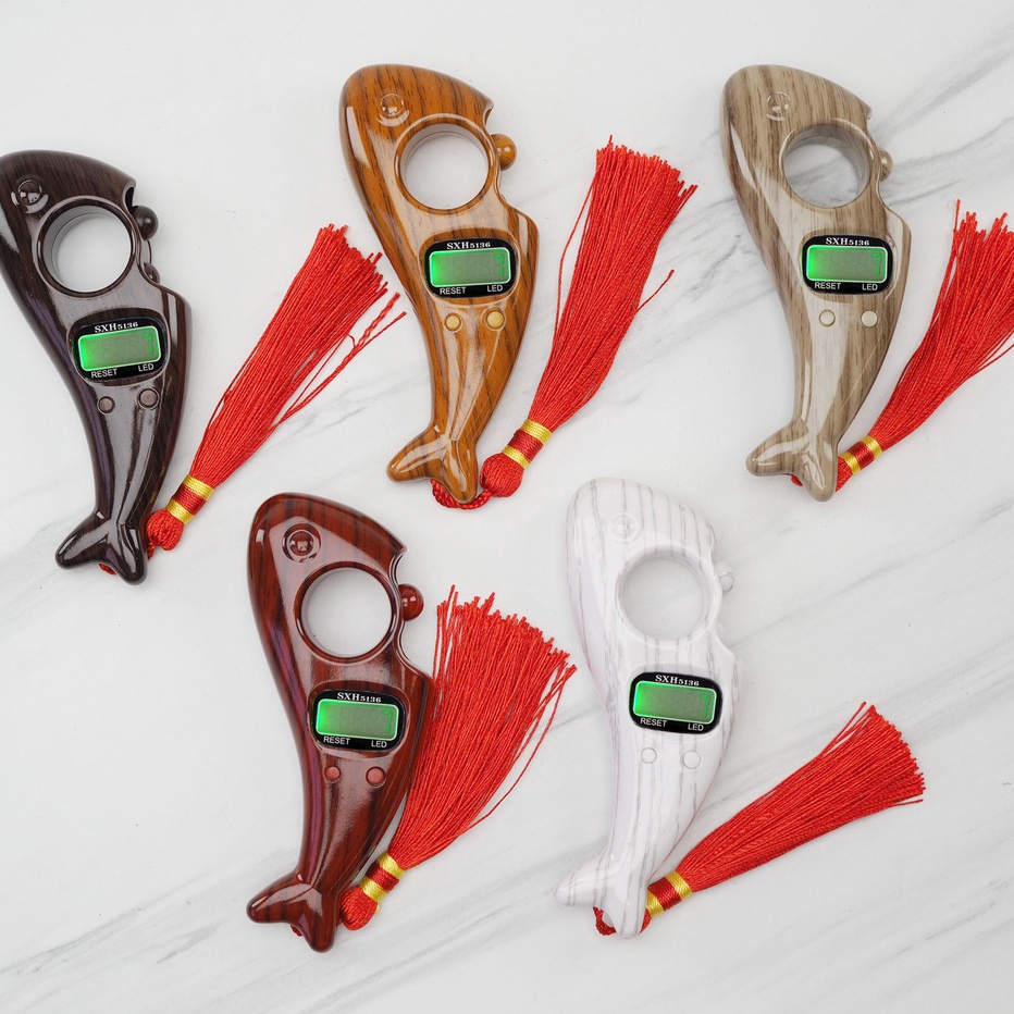 HEBOH tasbih digital model kayu led untuk dzikir alat hitung sholat premium