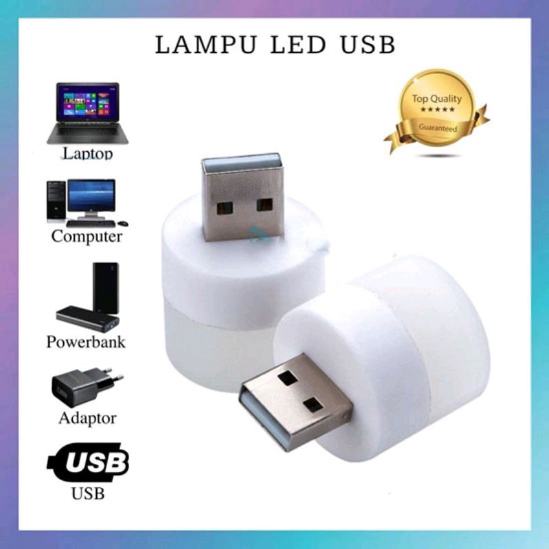 Lampu LED Mini USB Portable / Lampu Penerangan Untuk Baca Belajar Tidur Emergency / Mini Led Bulb Li