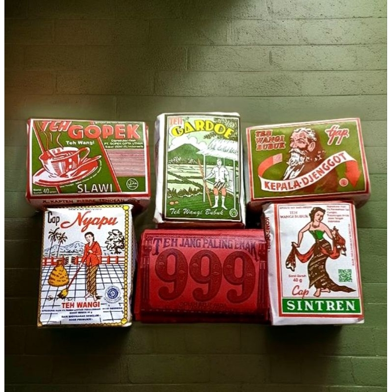 

racikan 6 teh. sintren,nyapu,gopek,999,gardoe,cap djenggot hijau