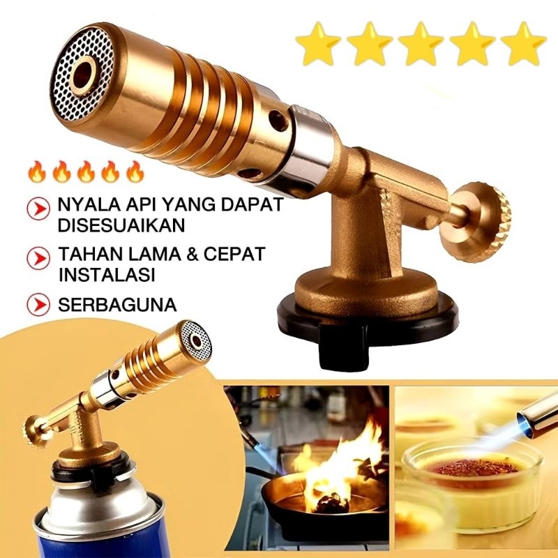Kepala Gas kaleng camping korek api kepala jet las flame Gun Bakar Sate Seafood BBQ blow torch gun g