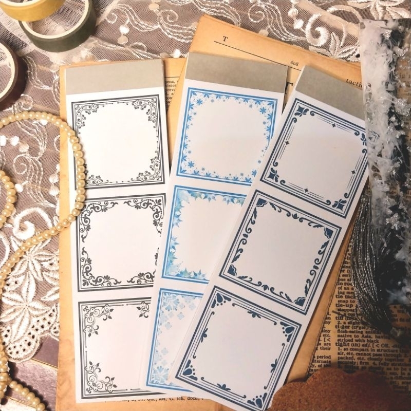 

square label vintage deco paper for journalling scrapbooking