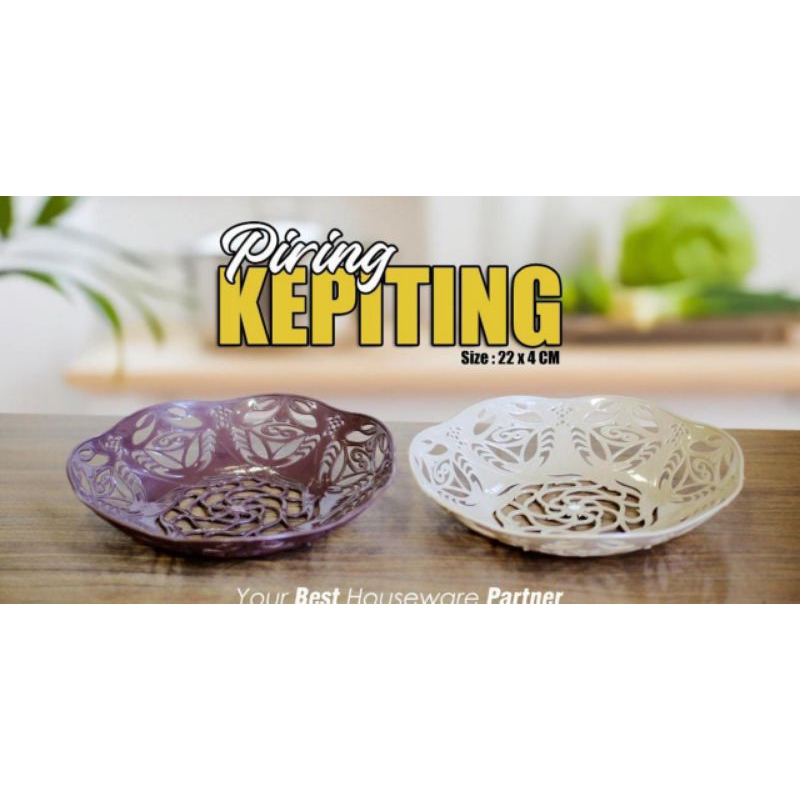 (BARU) PIRING ROTAN PLASTIK MOTIF KEPITING / PIRING SAJI CEKUNG / PIRING MAKAN / PIRING BUAH ROTAN P