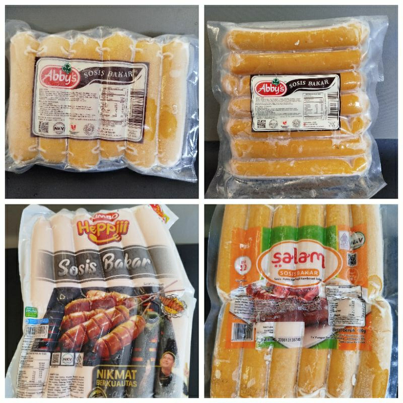 

SOSIS BAKAR - Abby's Isi 7 dan 12 / Salam isi 12 dan 13 / Kimbo Hepii isi 12 / Kimbo Mini Bratwurst / 450 - 500gr