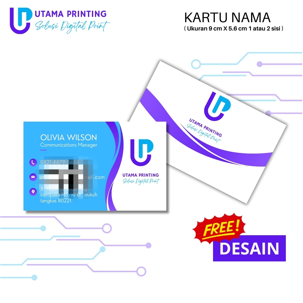 

CETAK NAME TAG 1 SISI BAHAN ART PAPER 260gsm