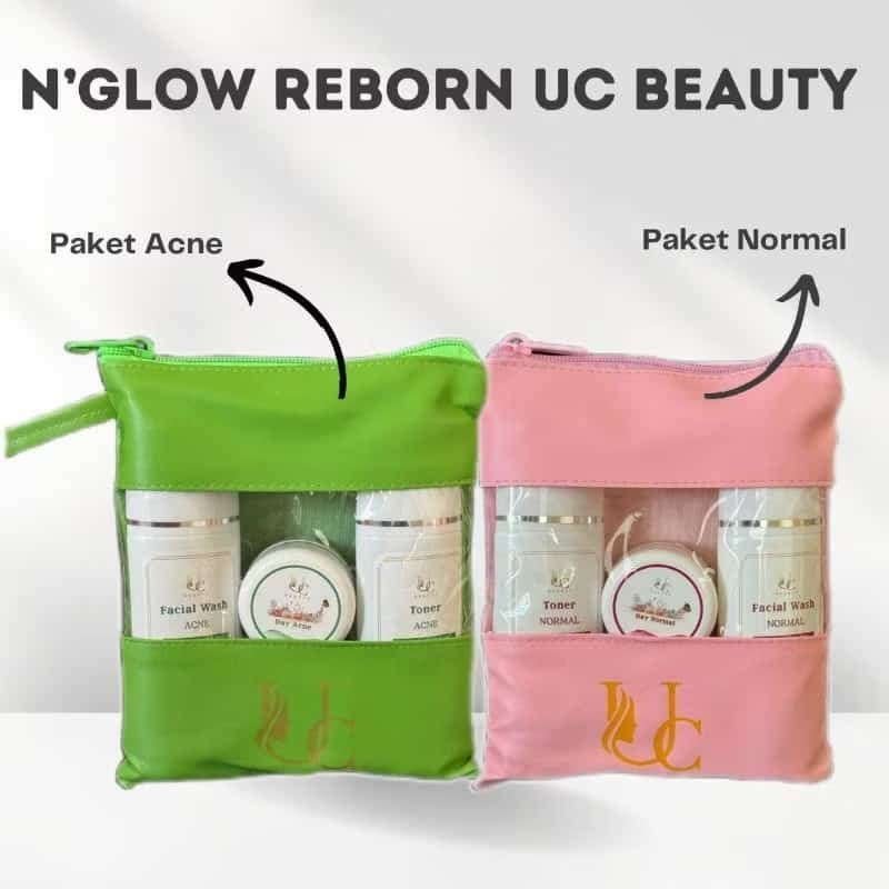 N GLOW PAKET UC BEAUTY REBORN NORMAL ACNE SKINCARE BERJERAWAT BERMINYAK PUTIH GLOWING VIRAL TERBARU