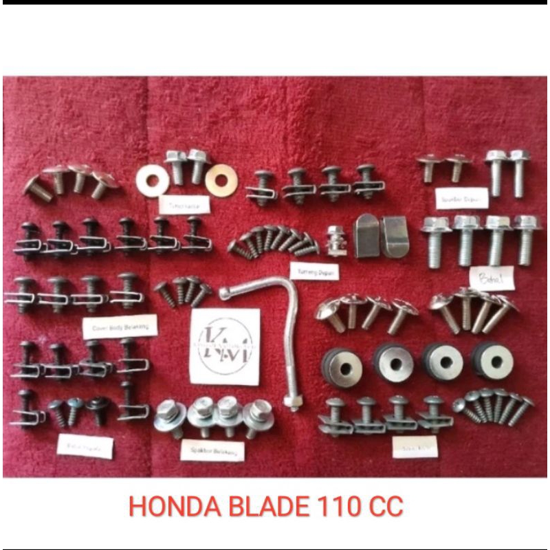 baut full set body Honda Blade 110 cc