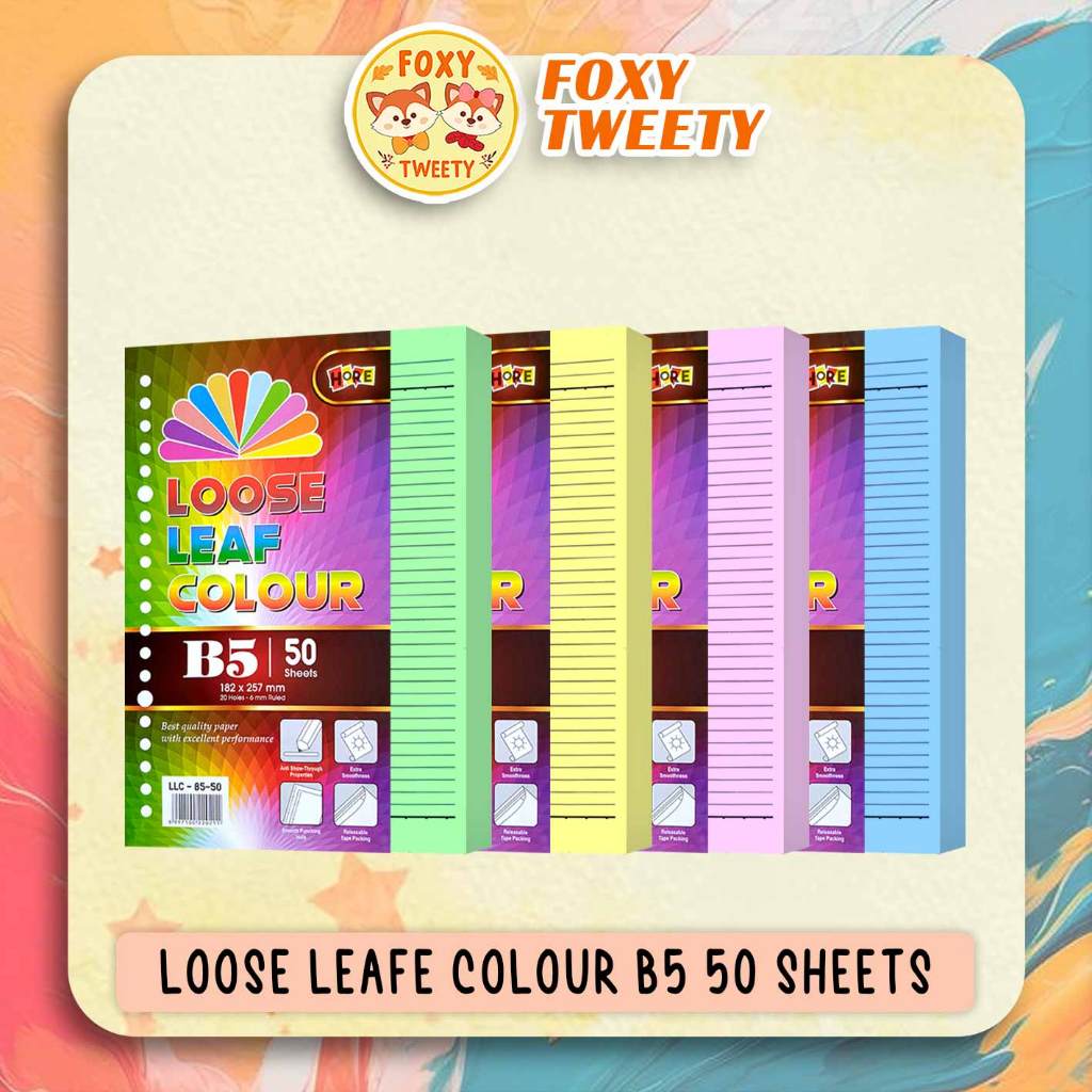 

Isi Binder Warna Isi 4 Warna Ukuran B5 50 & 100 Lembar Loose Leaf Colour B5 Merk HORE