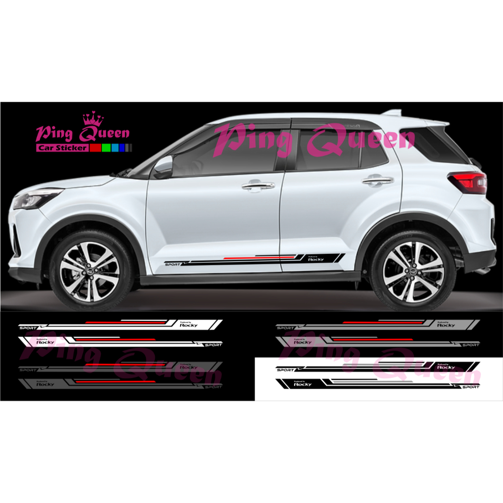 STICKER LIST BODY SAMPING ROCKY MOTIF TERBARU CUTTING STIKER MOBIL DAIHATSU ROCKY
