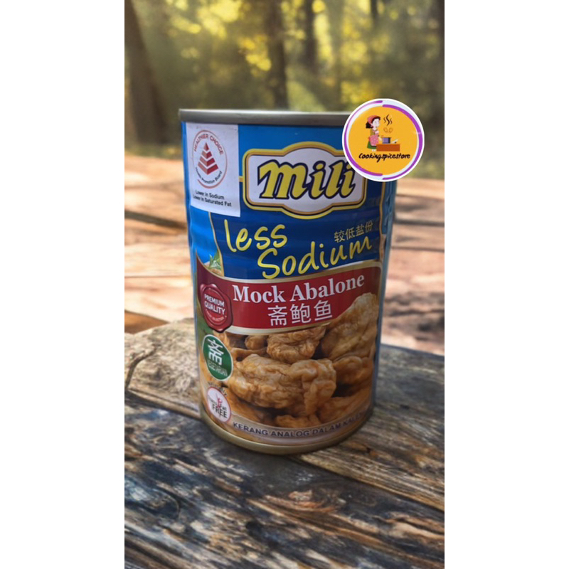 

Mili Mock Abalone Less Sodium 185g / Mili Abalone Vegetarian Kaleng / Mili Kerang Analog Can 185g