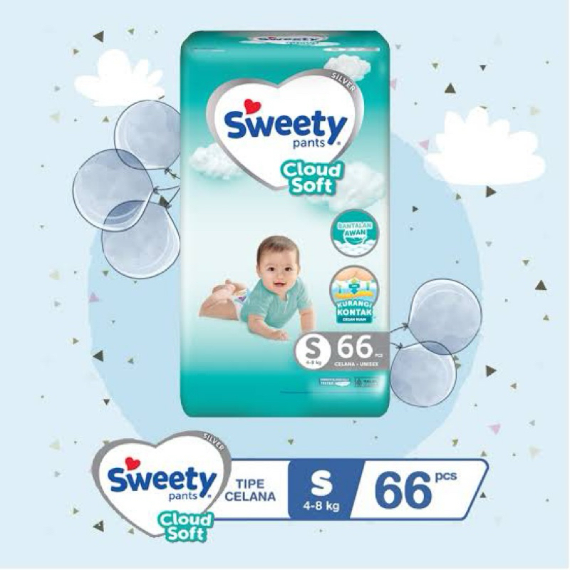 Sweety Silver Pants S66 Jumbo Popok Pampers Celana Perekat Bayi Murah