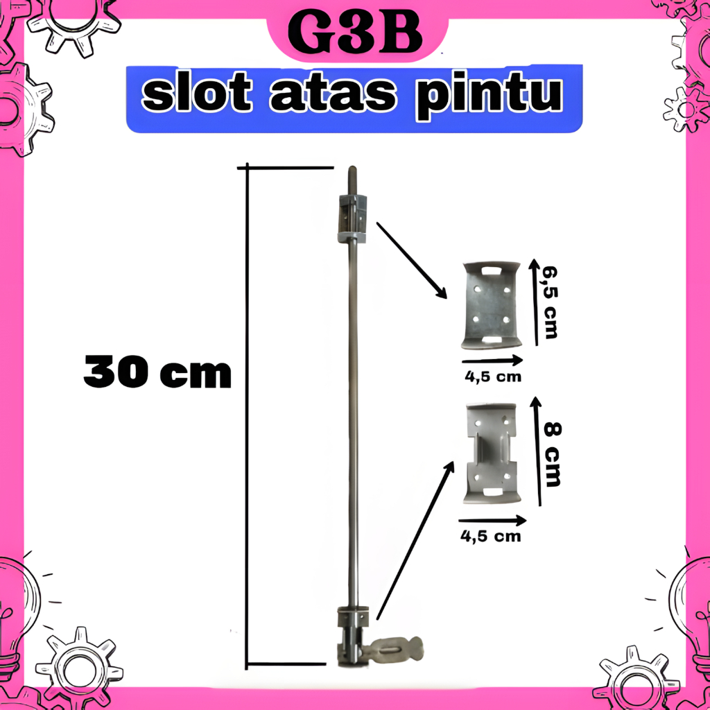 grendel slot pintu pagar besi gebyog panjang 30 cm berkualitas