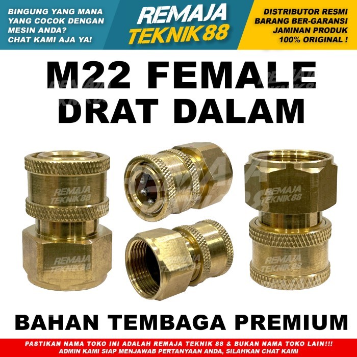 Sambungan Adapter Konektor Quick Release Joint / Quick Connector M22 M14 / Male Female Cowok Cewek 1