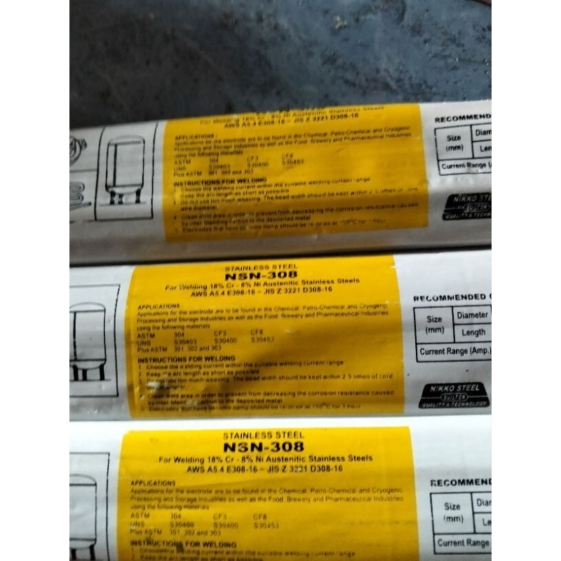 KAWAT LAS STAINLESS NSN-308 NSN-308L NIKKO STEEL 2.6MM