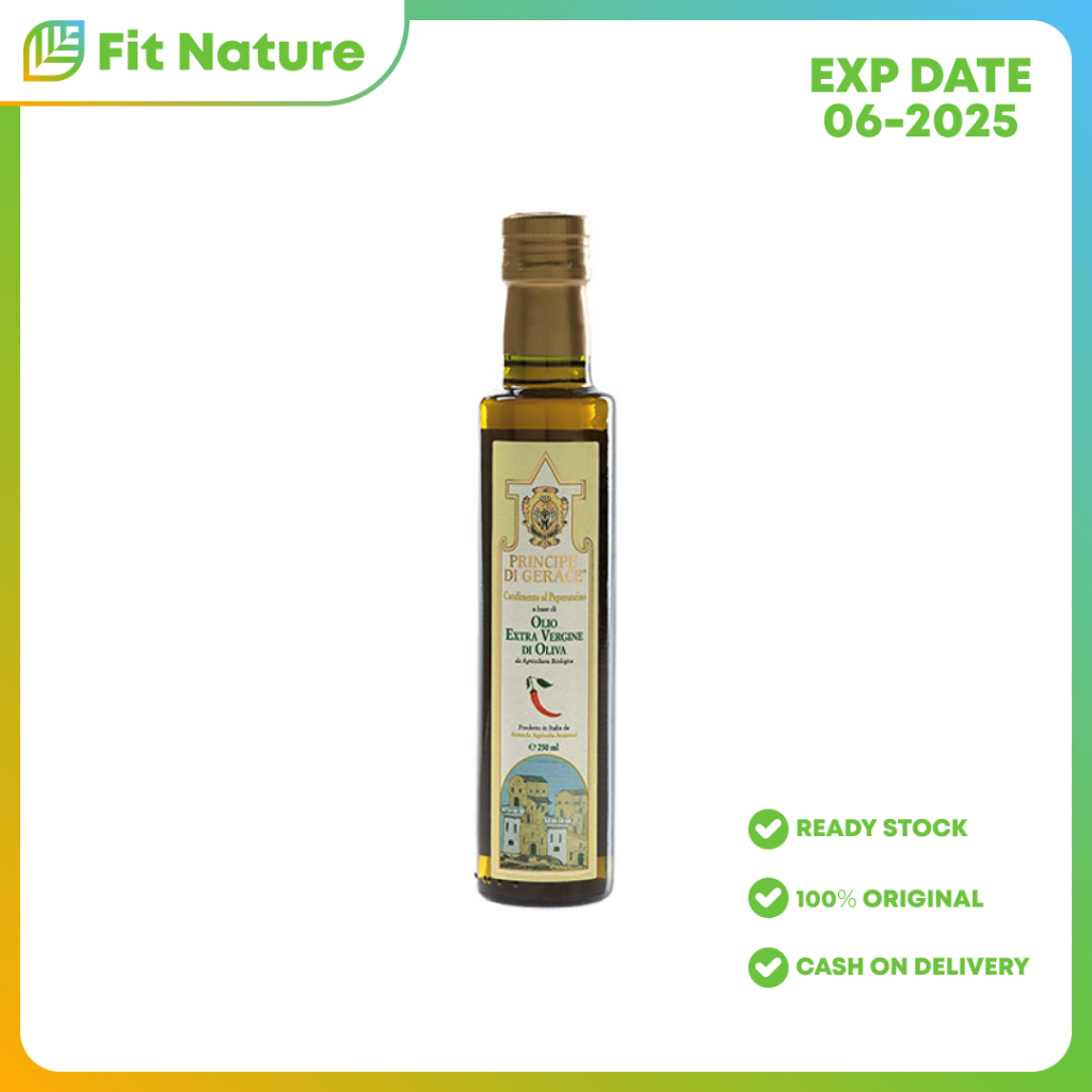

Minyak Zaitun MEDITERRANEA Foods Organic Extra Virgin Olive Oil Chili Flavoured 250ml