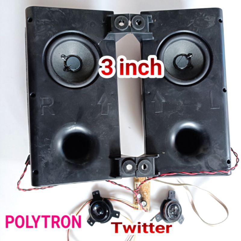 SPEAKER FULL RANGE PASIF POLYTRON 3 INCH PLUS TWITTER PLUS CROSSOVER