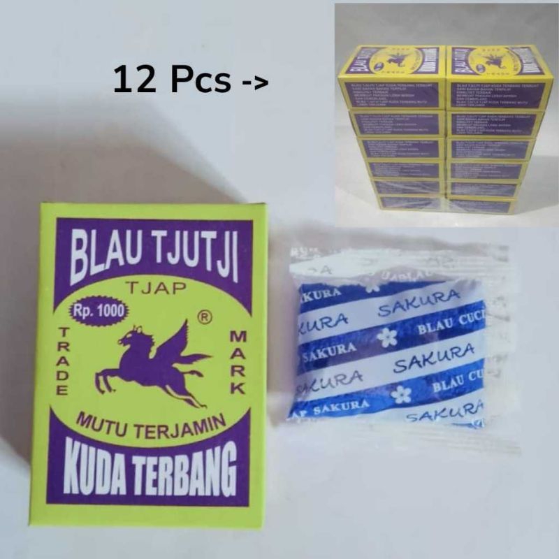 BLAU CAP KUDA TERBANG 12 Pcs / BLAU CUCI / BLAU PAKAIAN / BLAU CUCI PAKAIAN / BELAU PAKAIAN / BELAU 