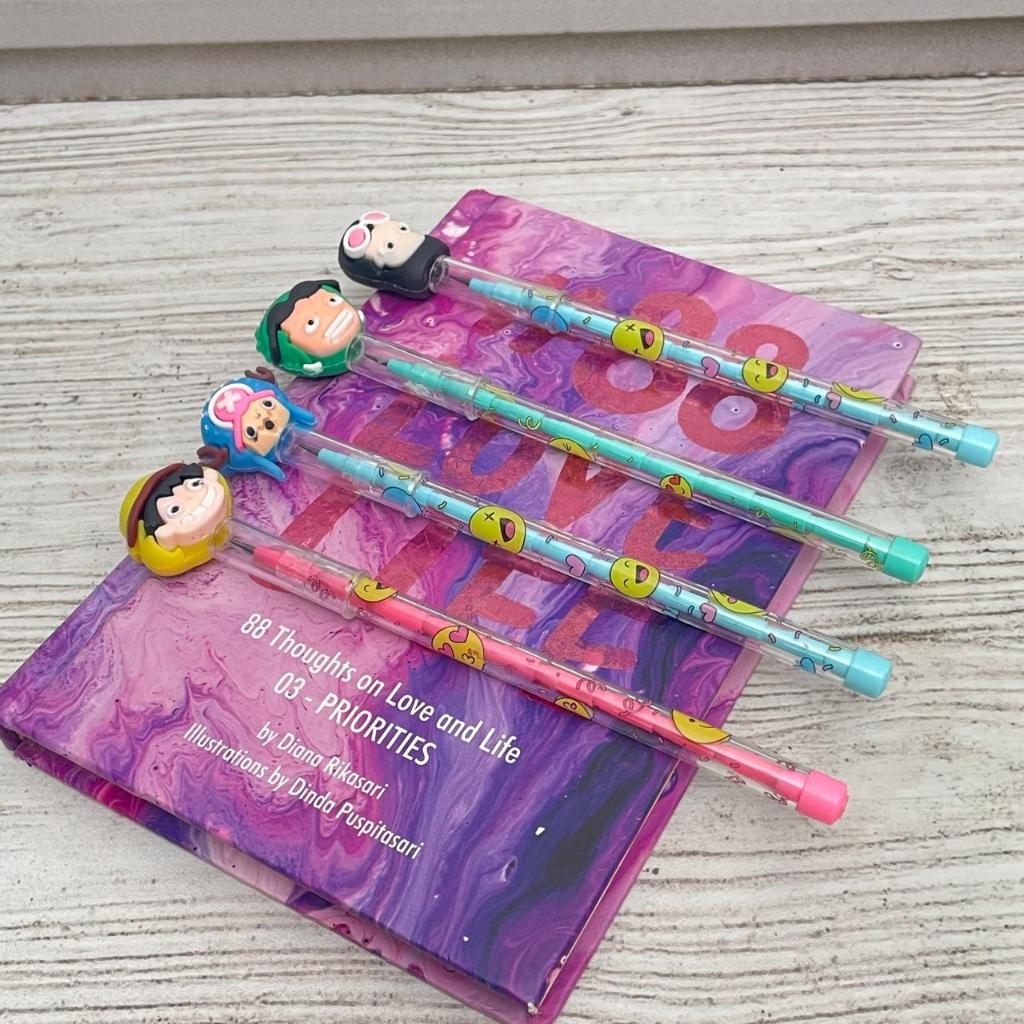 

Pensil Susun One Piece Super Cute PNS 1444 - Pencil Bullet Bensia Sambung dengan Penghapus, Karakter Favorit Anak, Motif Lucu, Best Quality Stationary, Fancy Estetik, Set 4pcs, Harga Terjangkau**