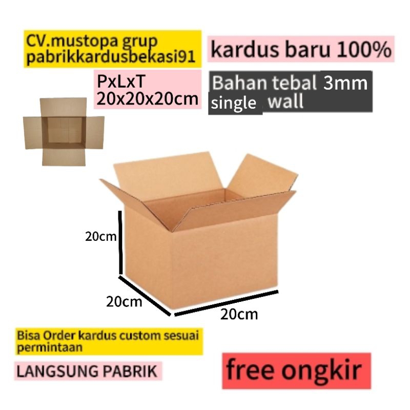 

Kardus Baru Packing Barang Online 20x20x20cm Kotak Box