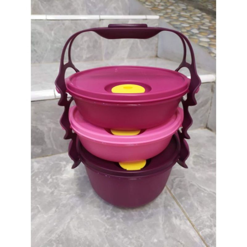 Promo Rantang carry all bowl tuperware 3 susun set