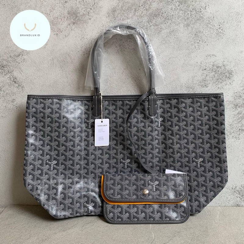 Goyard St Louis Tote PM Grey Red White