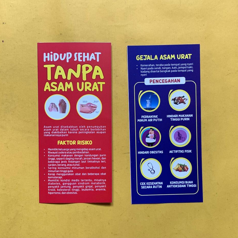 

Flyer Hidup Sehat Tanpa Asam Urat | Brosur Gejala dan Pencegahan Asam Urat | Flyer Kesehatan