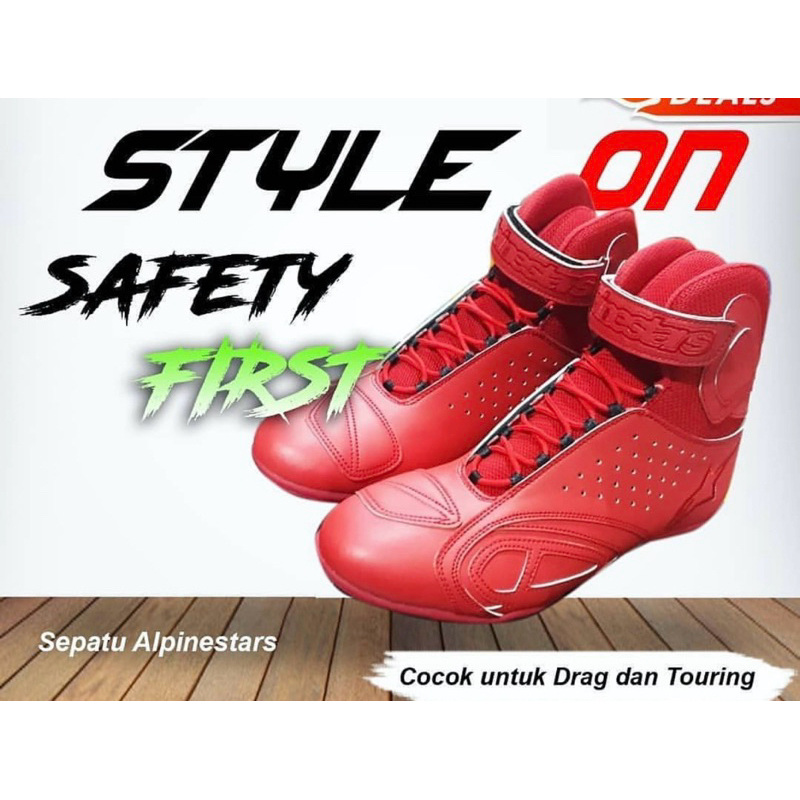 sepatu drag / touring alpinestar lokal