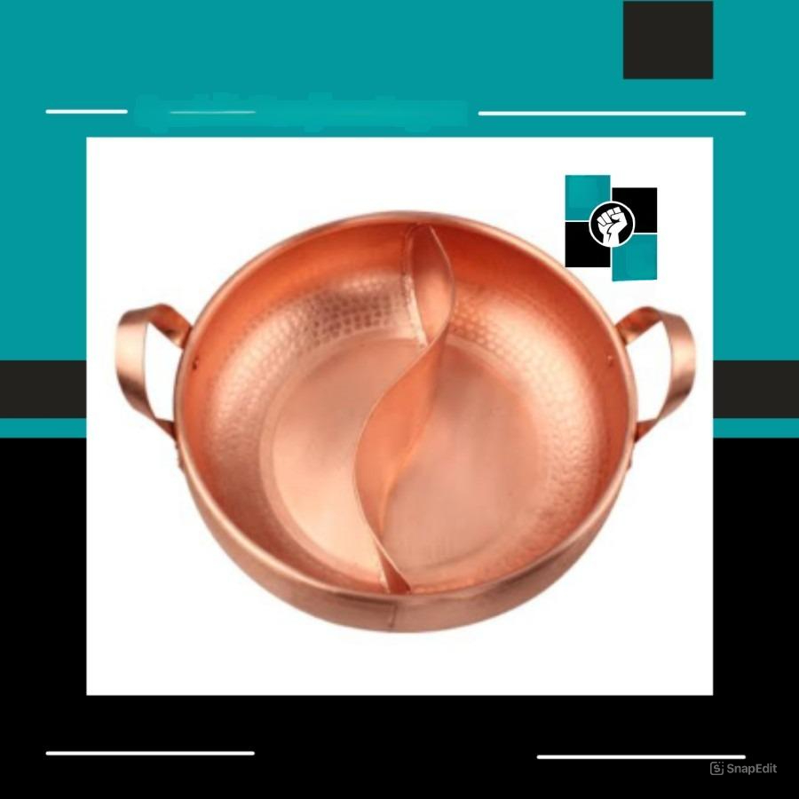 panci wajan tembaga rose gold sekatan