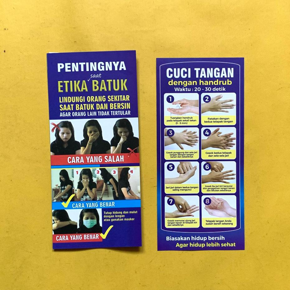 

Flyer Pentingnya Etika Ketika Batuk Dan Bersin | Brosur Cuci Tangan dengan Handrub | Flyer Kesehatan