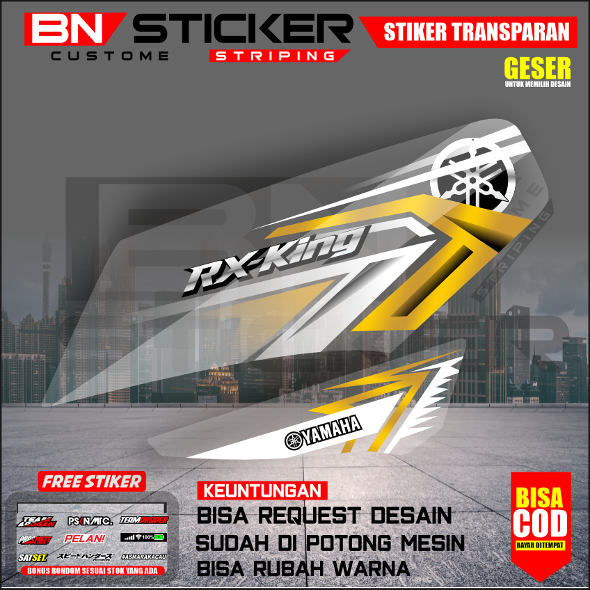 STRIPING DECAL RX KING FACELIFT CUSTOM TRANSPARAN STRIPING RX KING VIRAL UV PREMIUM MAX DECAL IX-3