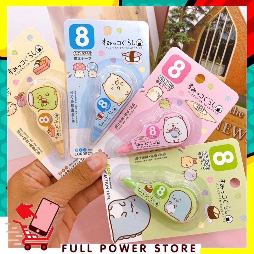 

FPS Correction Tape 8 Meter Students Stationary School Supplies Multiple Color 8M Karakter Lucu Unicorn Penghapus Pena Roll Kertas Mini