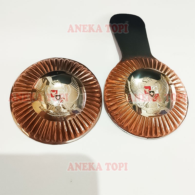 Lencana Tanda Jabatan Lurah Warna Perunggu Oranye Pin Jengkolan Lurah Perunggu Garuda Silver - Aneka