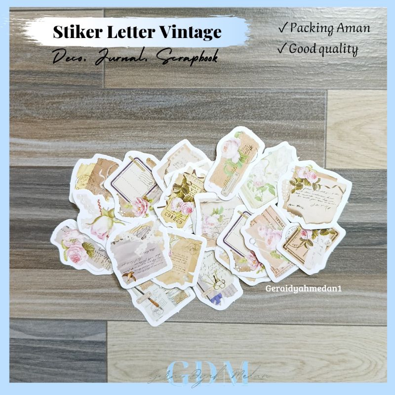 

Stiker Letter Vintage Decoration Scrapbook Journaling